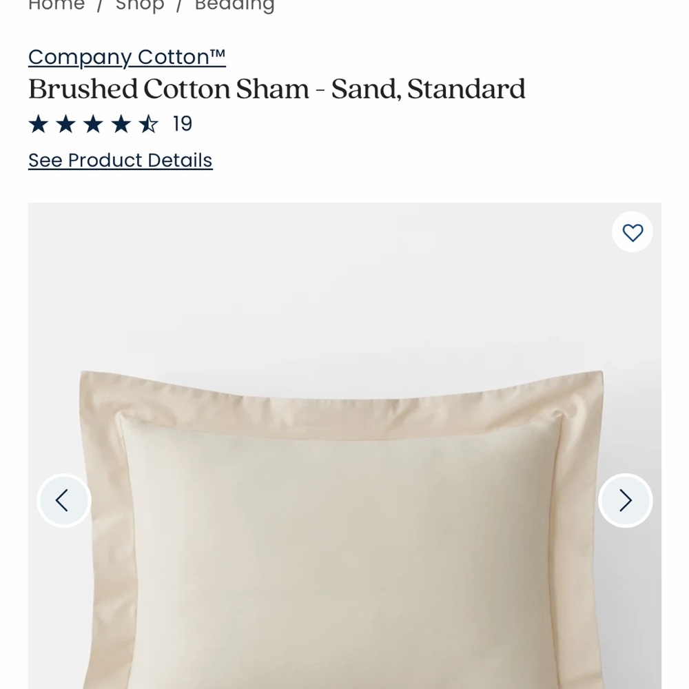 The Company Store Brushed Cotton Sham Set (2 shams in total) - Color: Sand
